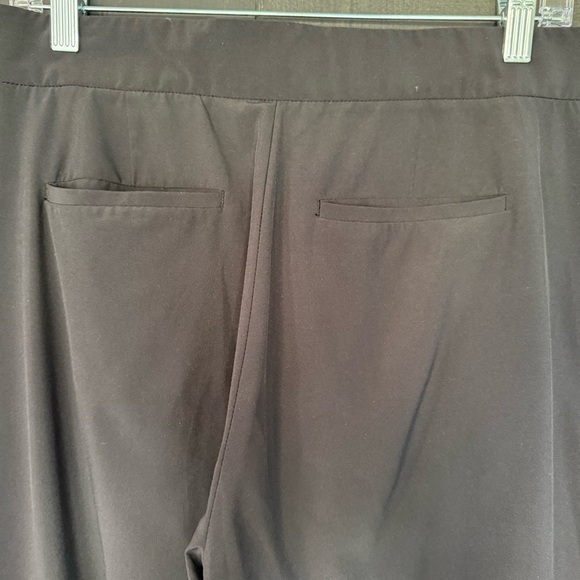 ATHLETA Pants SZ 8 Tribeca Wide Leg Cropped Button Hem Navy Crop Zipper - Picture 12 of 15